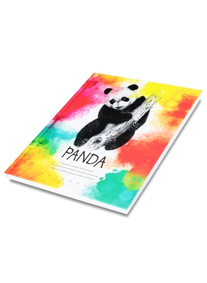 FIS® Hard Cover Notebook, Size 10"X8" Inches(254x203.2mm), 96 Sheets, 192 Pages, Single Line Ruling, White Paper, Packet of 5 Pieces, Panda Cover Design 3-FSNBHC1896-PAN3 - Image 1